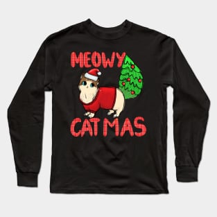 Funny Meowy Catmas Long Sleeve T-Shirt